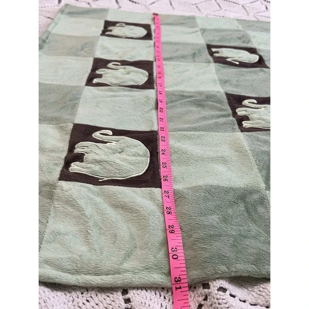 Amy Coe Baby Blanket elephant green patchwork Soft Minky Fleece Unisex Gift Warm